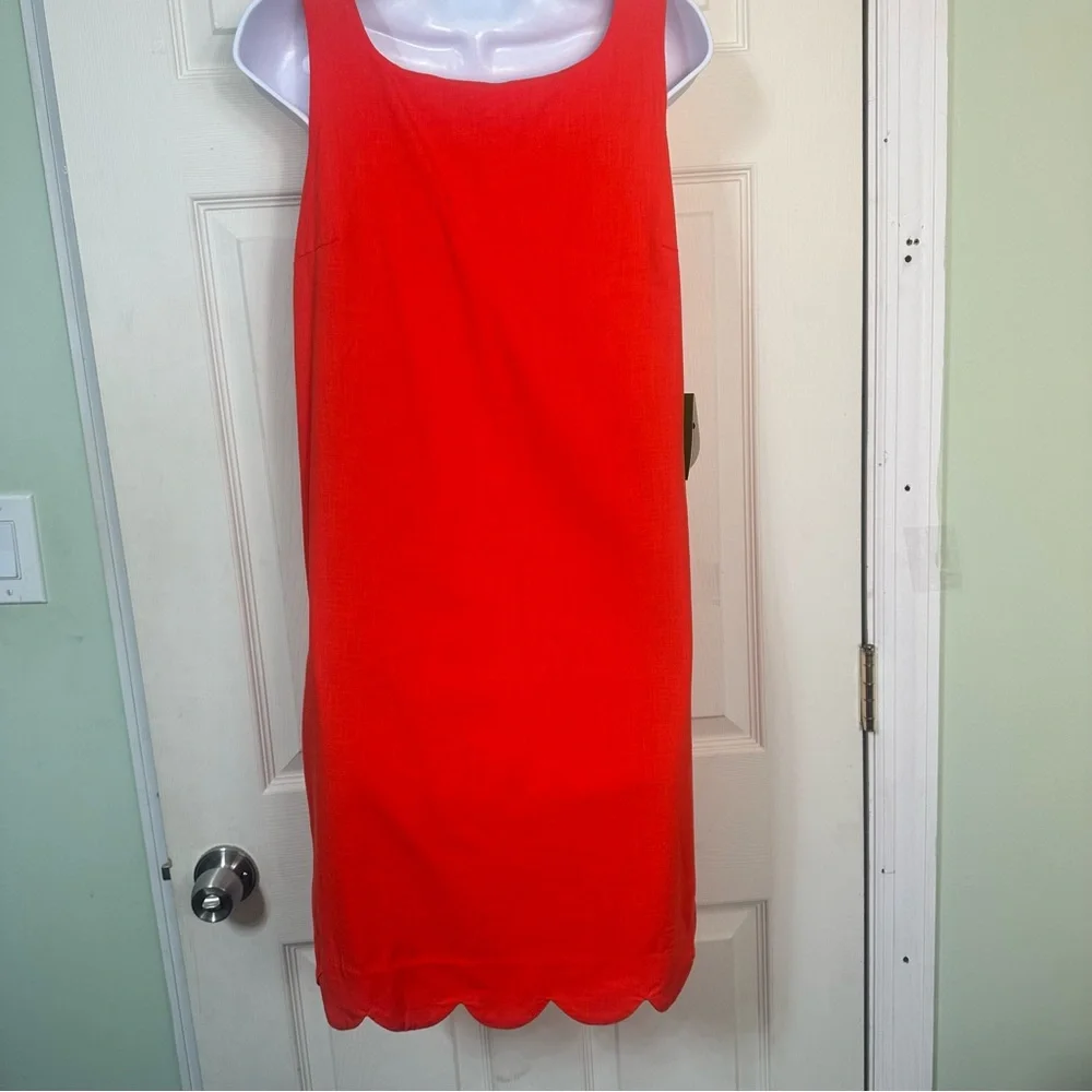 Kate Spade x Target Red Dress Sleeveless Scalloped Hem Mini Dress Size M‎ NWT